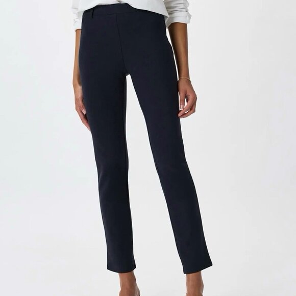 Quince Ultra Stretch Ponte Straight Leg Pants Black Women’s Large Pull On Office - Picture 1 of 7